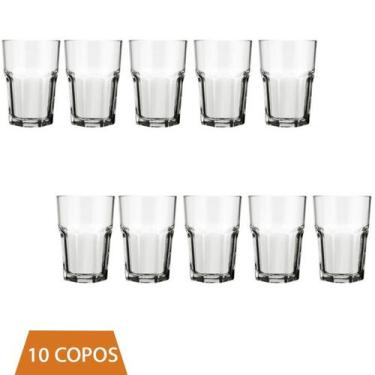Imagem de Conjunto 10 Copo Bristol Transparente 200ml Vidro Drinks - NADIR FIGUE