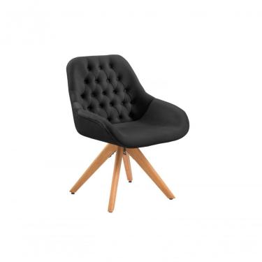 Imagem de Poltrona Decorativa Alice Suede Capitone Pe Palito Unidecor Preto