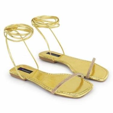 Imagem de Rasteirinha Premium Bico Quadrado com Strass Feminina-Feminino