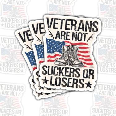 Imagem de Adesivo (3 peças) Veterans are Not Suckers Or Losers Funny Political Adult Humor Decalque Democrata Republicano Liberal Presente Patriota Americano para Windows, Carros, Caminhões, Laptop Phone Hard