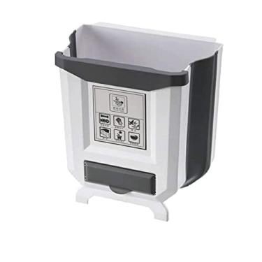 Imagem de Lixeira de cozinha suspensa, pequena lata de lixo suspensa na cozinha, lata de lixo dobrável no armário do carro, banheiro, quarto