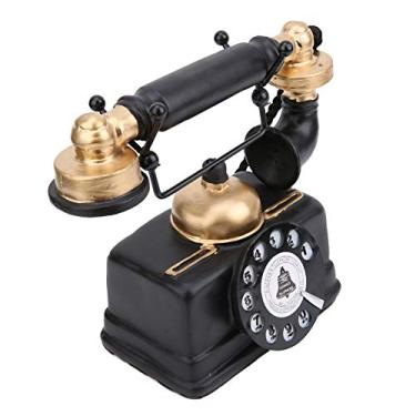 Imagem de Eacam Telefone Antigo retrô Vintage, Ornamento de Mesa Estilo Vintage, Telefone Fixo Com Fio, Ornamento de Decoração de Escritório Doméstico, para Casa, Escritório, Cafeterias,