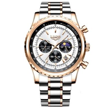 Imagem de Relógio De Quartzo Luminoso Impermeável Masculino Fases Da Lua Esportivo Branco