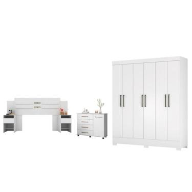 Imagem de Conjunto Quarto De Casal Completo Virgina Branco