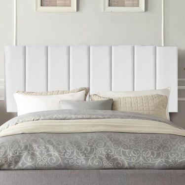 Imagem de Painel Estofada Carla 195cm King Size Para Cama Box Quarto Corino Branco - Gat Magazine