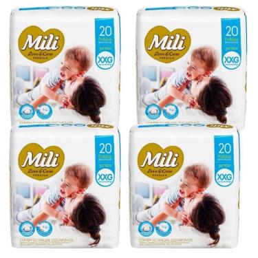 Imagem de Fralda Descartável Mili Love&care Tamanho Xxg 4 Pacotes C/20