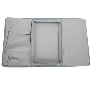 Imagem de Sofá Braço Tv Organizador de Controle Remoto Poltrona Saco Armazenamento Com Suporte Copo Bandeja para Sala Estar Quarto (Cinza)