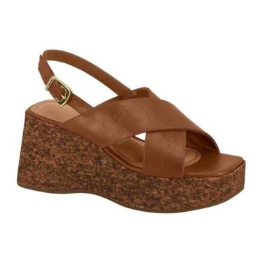 Imagem de Sandalia Feminina Plataforma Cortiça Vizzano 6559101, Mocca, 37