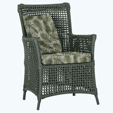 Imagem de Poltrona Igapó Alumínio Micro Pintura Preta Corda Náutica E5 Verde