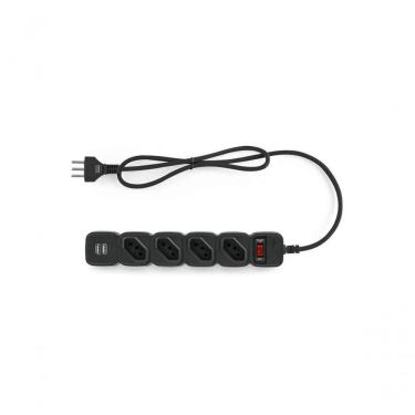 Imagem de Protetor Eletrico Intelbras Epe204 4 Tomadas 2 Usb Preto