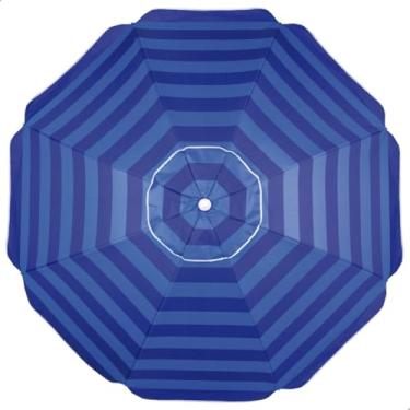 Imagem de Guarda Sol Grande Articulado Para Praia Piscina 2,40m Com Haste Em Alumínio (Azul)