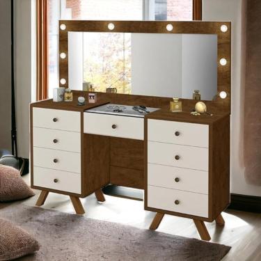 Imagem de Penteadeira Com Espelho Mila Malbec E Off White Luapa