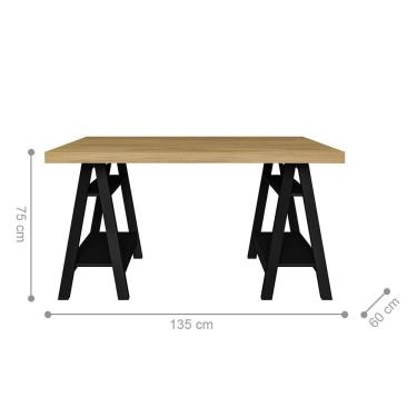 Imagem de Escrivaninha Com 4 Prateleiras Missouri Olmo Preto