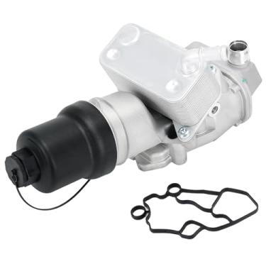 Imagem de Xxamz Conjunto de base de filtro de óleo de alumínio 2.0L com radiador de óleo compatível com TT TT Quattro TTS Quattro A3 A4 L4 2.0L 08-15 VW Eos Golf R GTI Jetta Passat L4 2.0L 06-13