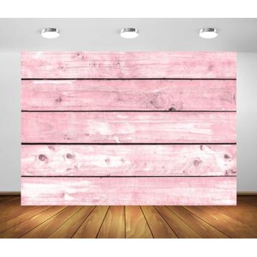 Imagem de BELECO Pano de fundo de parede de madeira rosa vintage de 3 x 2,4 m, tábuas de madeira rosa pastel, pano de fundo de madeira de celeiro, recém-nascidos, meninas, adultos, retrato de meninas, decoração