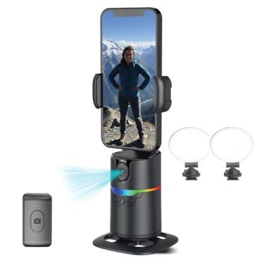 Imagem de Tripé de rastreamento inteligente AI, estabilizador de 3 eixos com rotação de 360°, controle de gestos, seguimento automático plug-and-play, sem necessidade de aplicativo para vlogging, transmissão ao