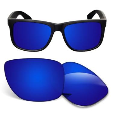 Imagem de Lentes de substituição de 1,5 mm compatíveis com óculos de sol Ray-Ban RB4165 de 54 mm, antiarranhões e resistentes a impactos - azul escuro polarizado