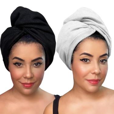 Imagem de Toalha Para Cabelo Anti frizz Grande Turbante Microfibra Touca Secar Cabelo Magica Banho Niale (branco)