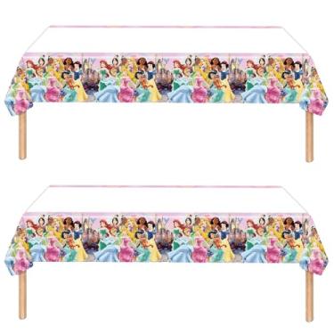 Imagem de Zaprosze 2 pacotes para toalha de mesa descartável de princesa da Disneey, artigos de festa de aniversário e decorações para crianças, meninos, chás de bebê, mesas retangulares 177 x 106 cm (verde11)