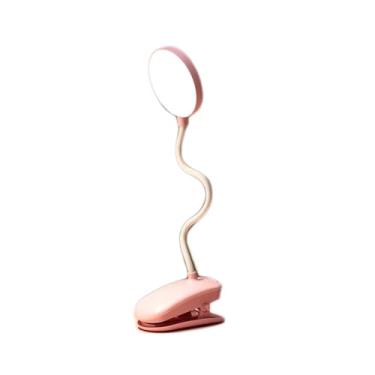 Imagem de ZABEES Luminária de mesa com grampo de LED flexível pescoço de ganso USB multifuncional com regulação de toque, lâmpada de clipe para livros, cama, escritório e computador