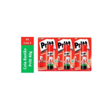 Imagem de Kit com 3 -Cola Bastão Pritt Stick Original Não Tóxica 40g