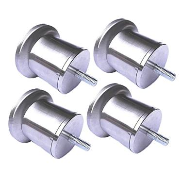 Imagem de ZJYWMM 4 peças de pernas de móveis de aço inoxidável pernas de mesa de metal para móveis pés de substituição de móveis de elevação de sofá pernas de sofá mesa pernas armários de cama elevadores M8