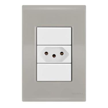 Imagem de Conjunto 1 Tomada 20A - Tramontina Liz Fendi / Branco