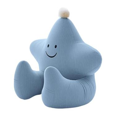 Imagem de KiBcsLic Almofada de leitura para sentar na cama com apoio de braço, almofada de apoio para as costas, para assistir TV, crianças e adultos, relaxante, Gray Blue S