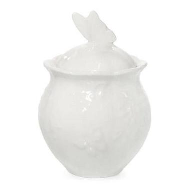 Imagem de Acucareiro De Porcelana New Bone Butterfly Flower Branco - Babilonia