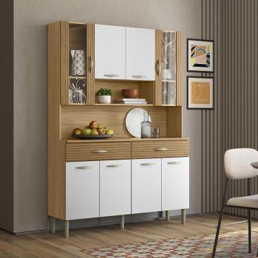 Imagem de Armário Cozinha Compacta Golden Freijó/supremo/cp-ripado Freijó 8 Portas E 2 Gavetas - Kits Paraná