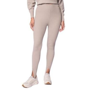 Imagem de Calça Feminina Biamar Canelada Alça Algodão Bege Mescla-Feminino