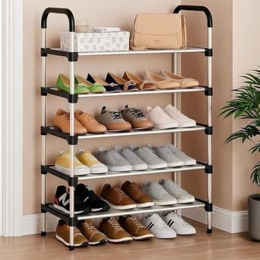 Imagem de Sapateira Rack Vertical Portátil De Aço Organizador Sapato Sandália - 