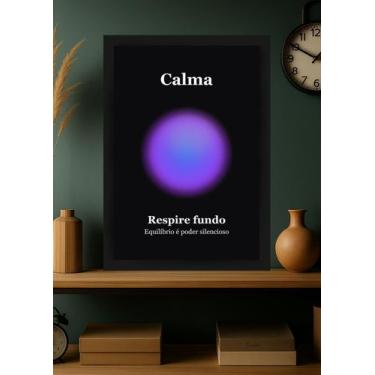 Imagem de Quadro Serenidade/Calma com Vidro e Moldura Preta Tamanho:21cm x 30cm 