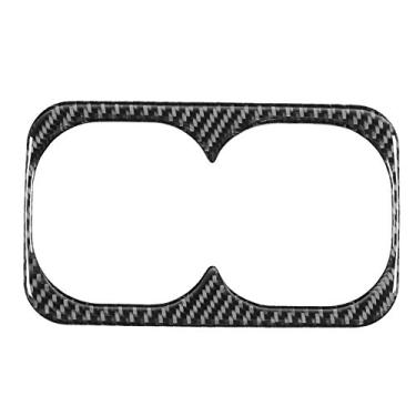 Imagem de Suporte de copo traseiro guarnição de fibra de carbono capa de armazenamento de garrafa de apoio de braço apto para lancer 08-16