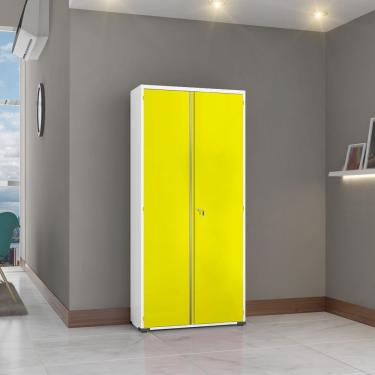 Imagem de Armário Aço Escritório Fechadura 3 Prateleiras EA303 Amarelo