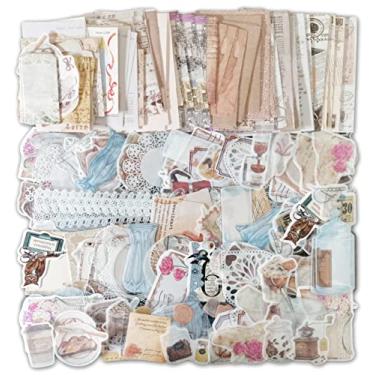 Imagem de Pacote de suprimentos para scrapbook vintage, coleção de adesivos de papel retrô de natureza decorativa para diário faça você mesmo artes artesanato álbum bullet planejadores (casa)