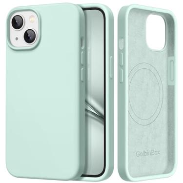 Imagem de GolbinBox Capa magnética para iPhone 15, compatível com MagSafe, [forro de microfibra macio antiarranhões], capa protetora de silicone líquido fino à prova de choque para iPhone 15 de 6,1 polegadas