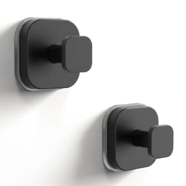 Imagem de XCIXCI Pacote com 2 ganchos de ventosa para chuveiro, banheiro, cozinha, porta de vidro, espelho, azulejo, preto