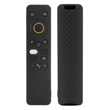 Imagem de JCMOYUTY Capa de silicone para controle remoto Realme, capa protetora para controle remoto Realme, tudo em um, tudo em um, Android TV, preto