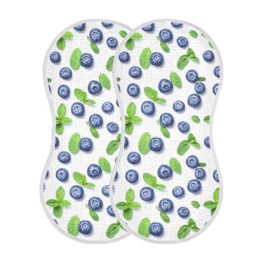 Imagem de STAYTOP 2 peças de panos de arroto de mirtilos frescos - panos de arroto para bebês meninos meninas e toalha de recém-nascido, panos grandes absorventes para arrotar