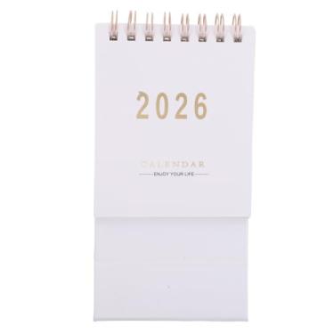 Imagem de BESPORTBLE Mini calendário de mesa branco 2026: planejador compacto para casa e escritório