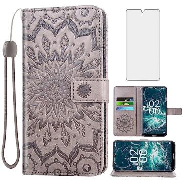 Imagem de Asuwish Capa de telefone para Nokia C200 Capa carteira com protetor de tela de vidro temperado e capa flip de couro girassol suporte para cartão acessórios de celular N151DL C 200 200C 4G mulheres