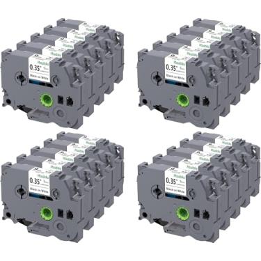 Imagem de Msudoku Pacote com 20 fitas adesivas TZe221 compatíveis com Brother TZe TZ Fita branca laminada de 9 mm 0,35 TZe-221 TZ221 para Ptouch PTD210 PTD200 PTH220 PTD400 PTD600 PTH110 PT1290 etiquetadora,