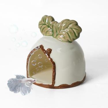 Imagem de Deapeey Decoração de aquário Caverna Betta Peixe Acessórios de Aquário Ornamentos Escondidos Caverna Daikon Casa Esconderijo para Camarão Caranguejo Eremita Cichlido, Polvo Oculto Criação para Tanque