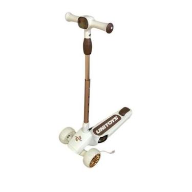 Imagem de Patinete Infantil Branco Com Led Nas Rodas Guidão Ajustável - Unitoys