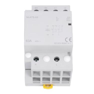 Imagem de AUNMAS Chave de Transferência Automática de Energia Dupla, Tipo Contator de Montagem Em Trilho DIN 63A para Sistemas de Energia de Emergência, Chave de Comutação Automática Retardante de Fogo para