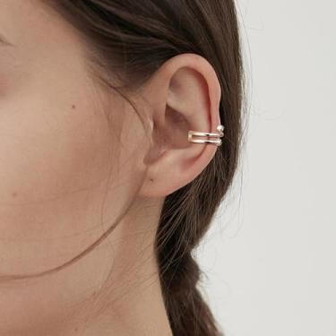Imagem de Brincos de orelha de ouro para mulheres, não perfurantes, delicados banhados a ouro 18 K, brincos de cartilagem, brinco falso, standard, Cobre, Sem pedra preciosa