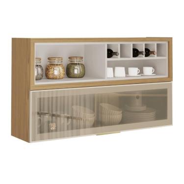 Imagem de Armário Aéreo De Cozinha Itatiaia 1 Porta E Nicho Off White New Porto