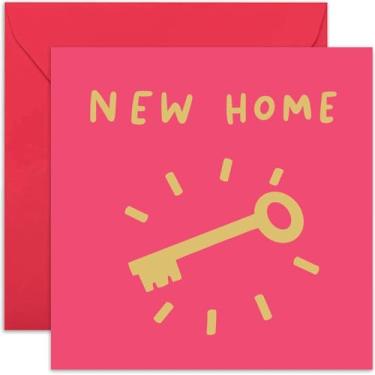 Imagem de Old English Co. Cartão de felicitações Happy New Home para homens e mulheres - Design de cartão de inauguração de casa de ouro para ele ou ela - Novo presente de casa elegante para casal | Envelope