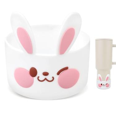 Imagem de Bota de coelho de desenho animado para Stanley Cup 40/850.5 g, capa de silicone para proteção inferior de copo compatível com acessórios Cup & Hydro Flask